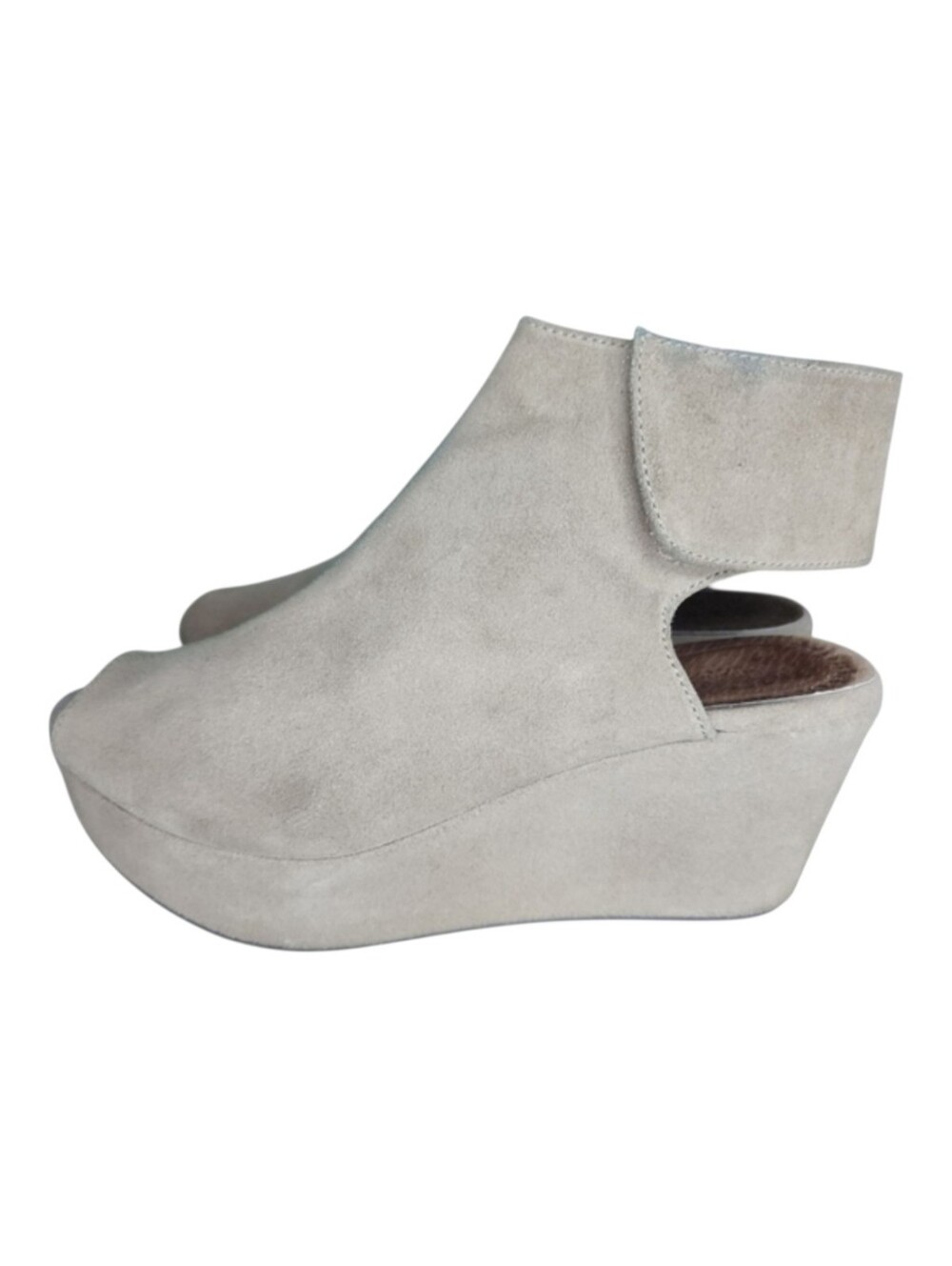 Chocolat Blu White Peep Toe Ankle Booties, Womens 6.5